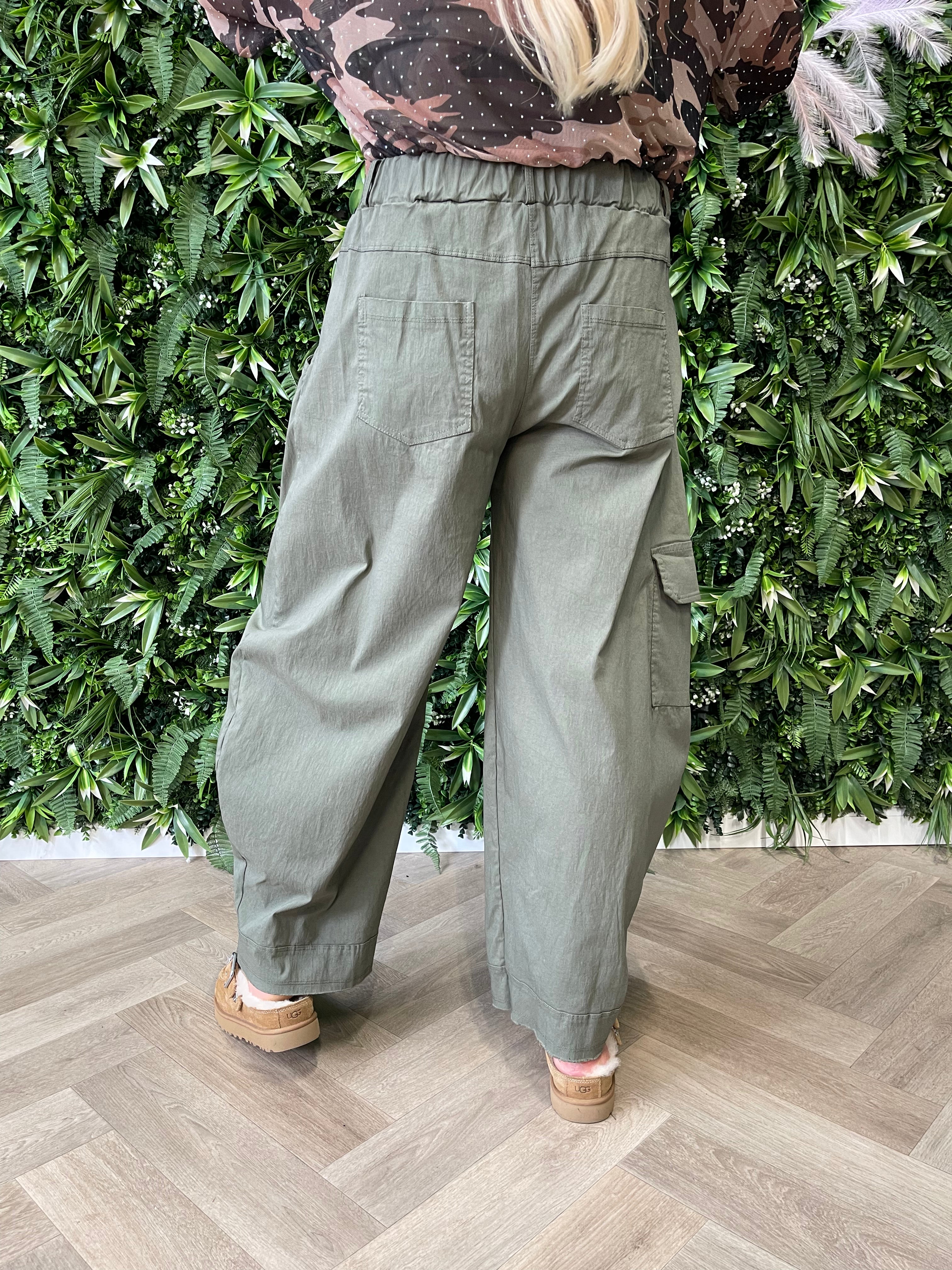 Cargo stretchbroek olijfgroen