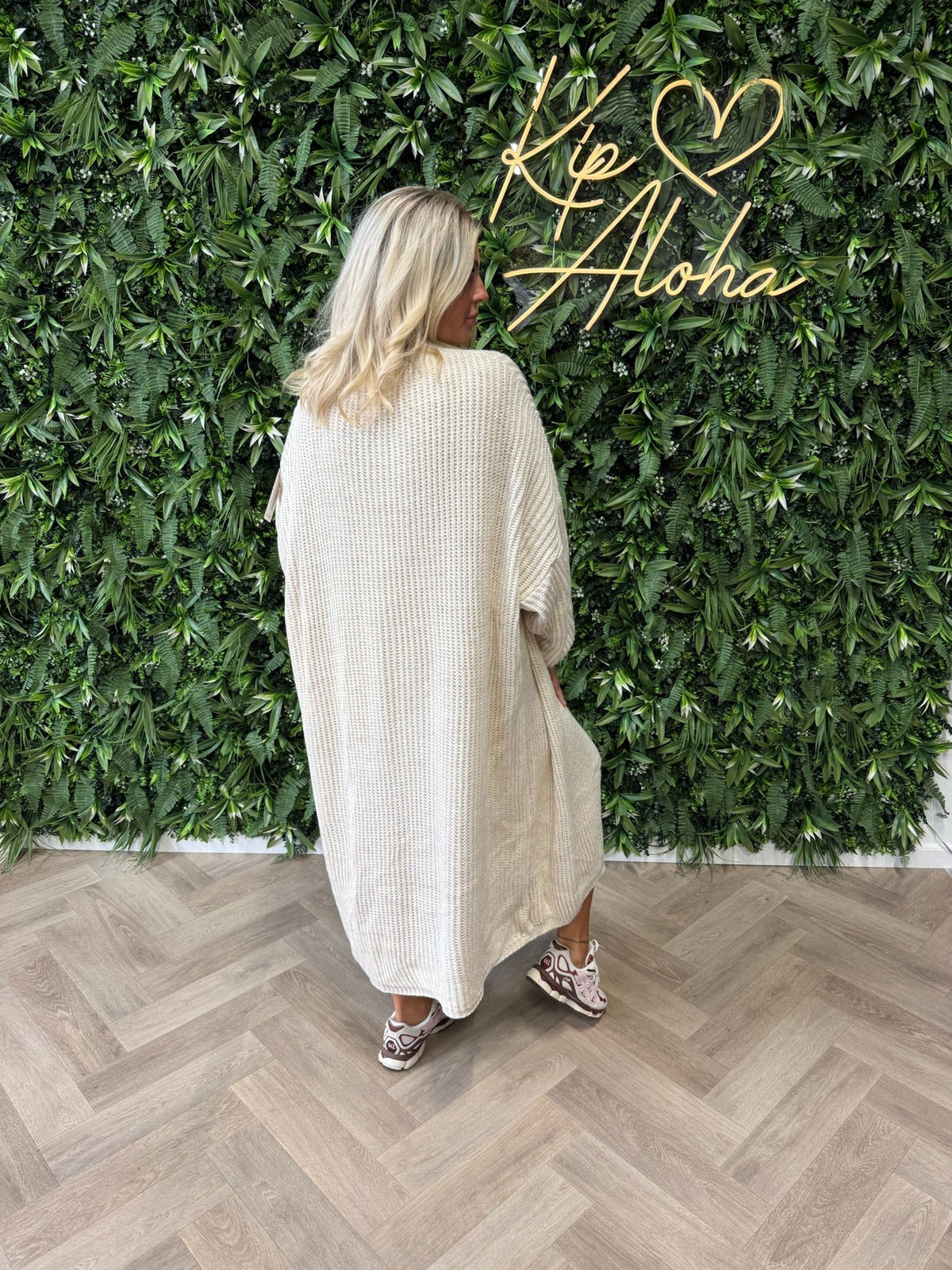 Jurk met vest set creme