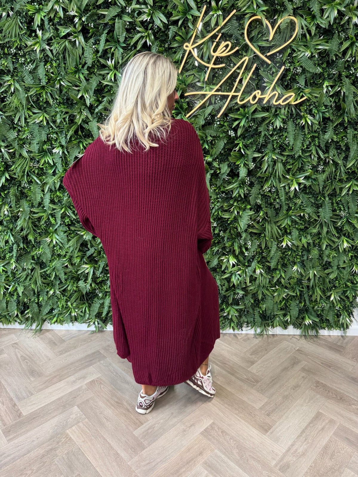 Jurk met vest set bordeaux