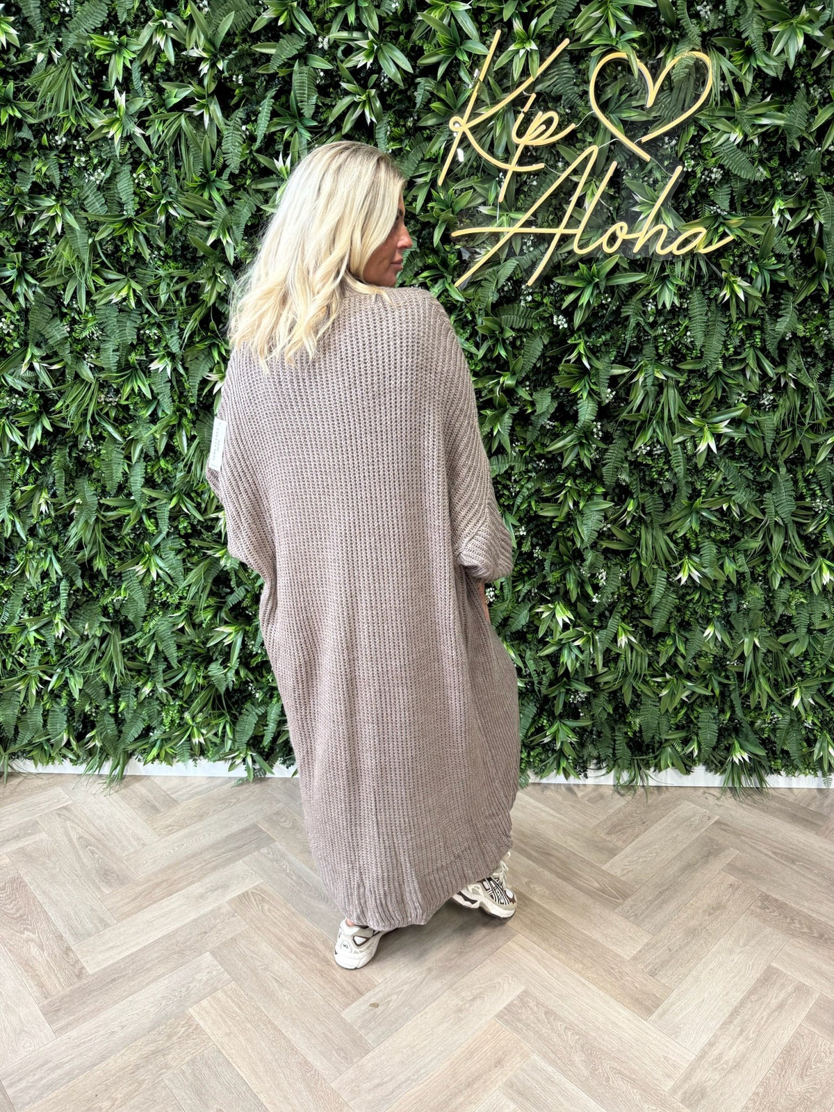 Jurk met vest set taupe