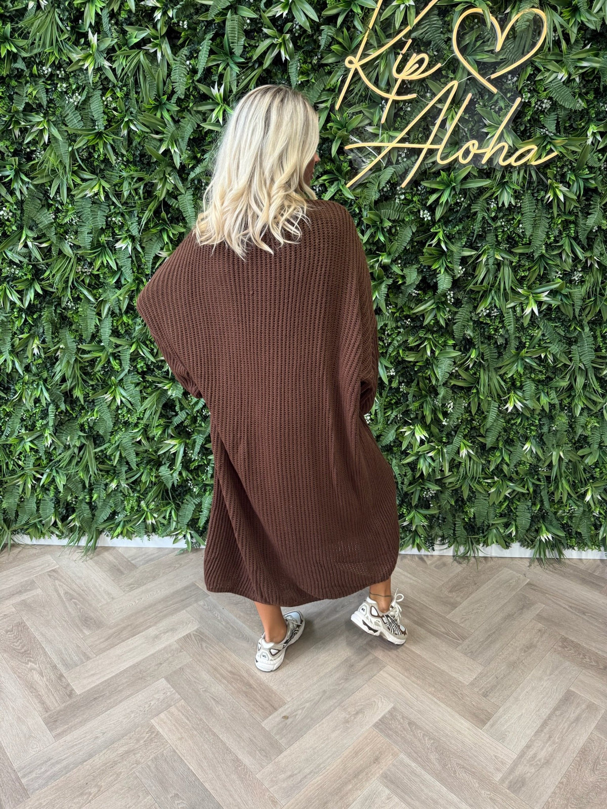 Jurk met vest set bruin