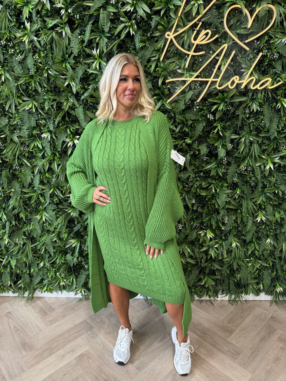 Jurk met vest set groen