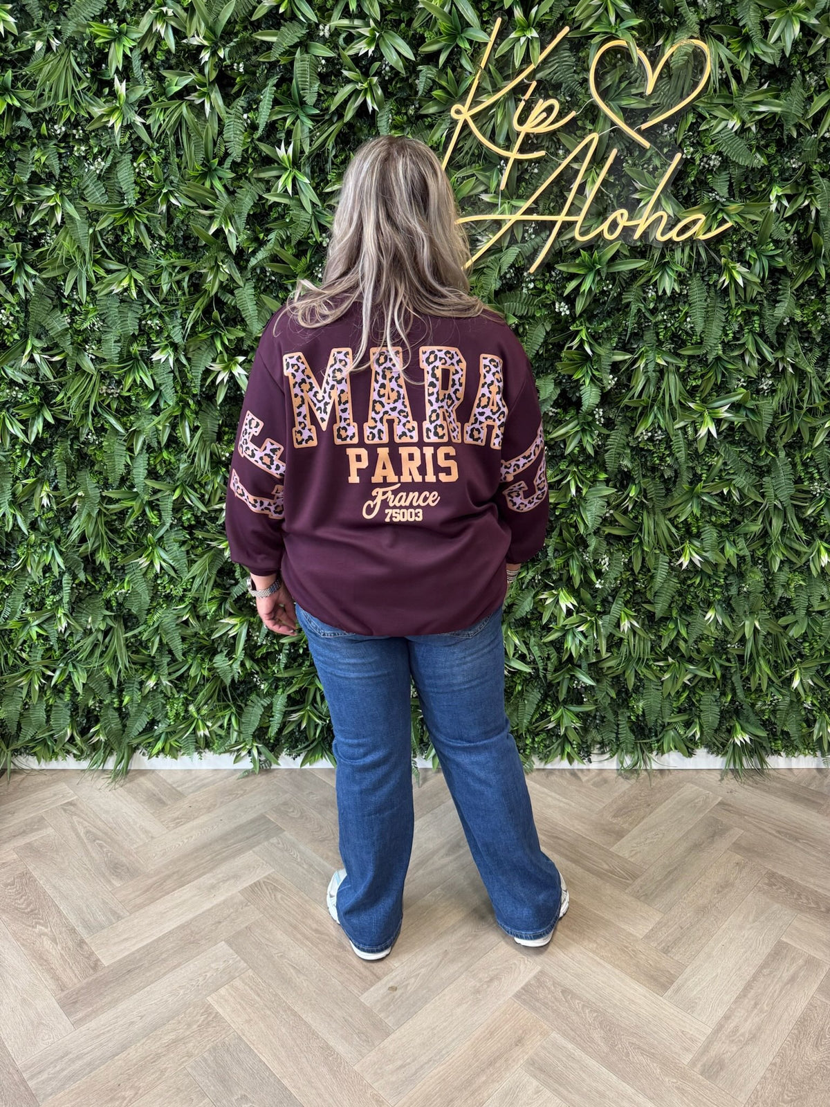 Sweater Le Marais panterprint aubergine