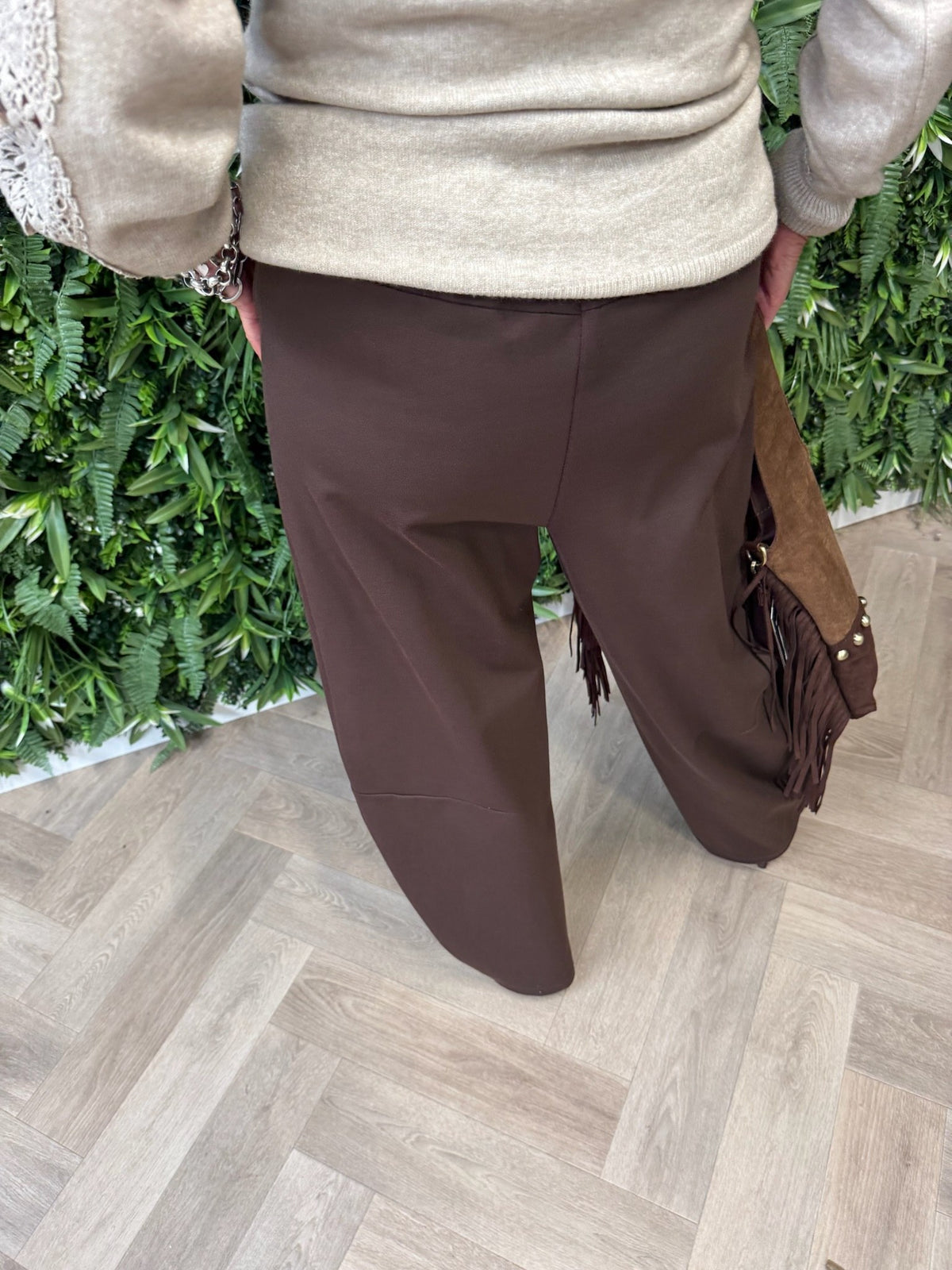 Barrel pantalon broek donkerbruin