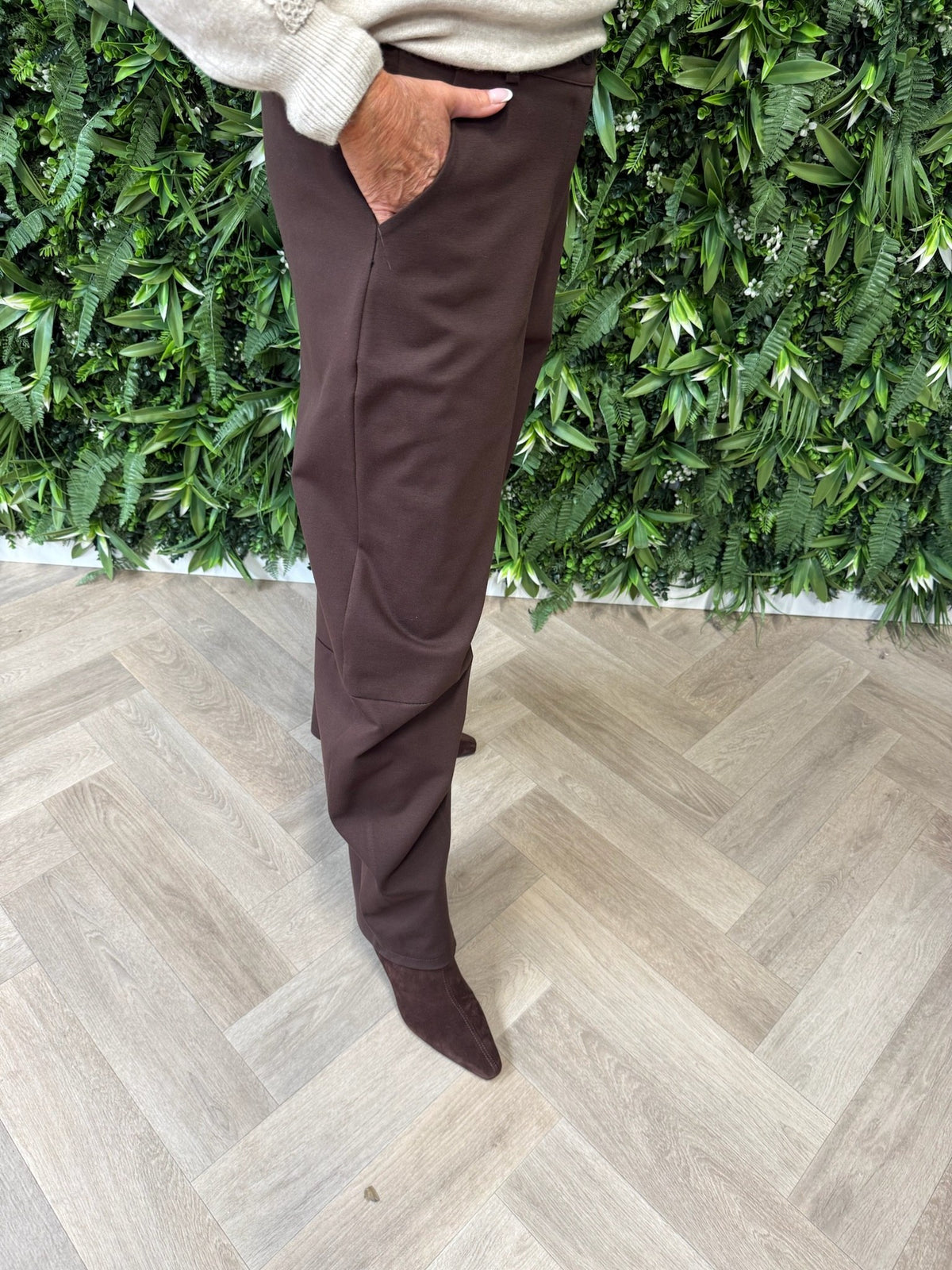 Barrel pantalon broek donkerbruin