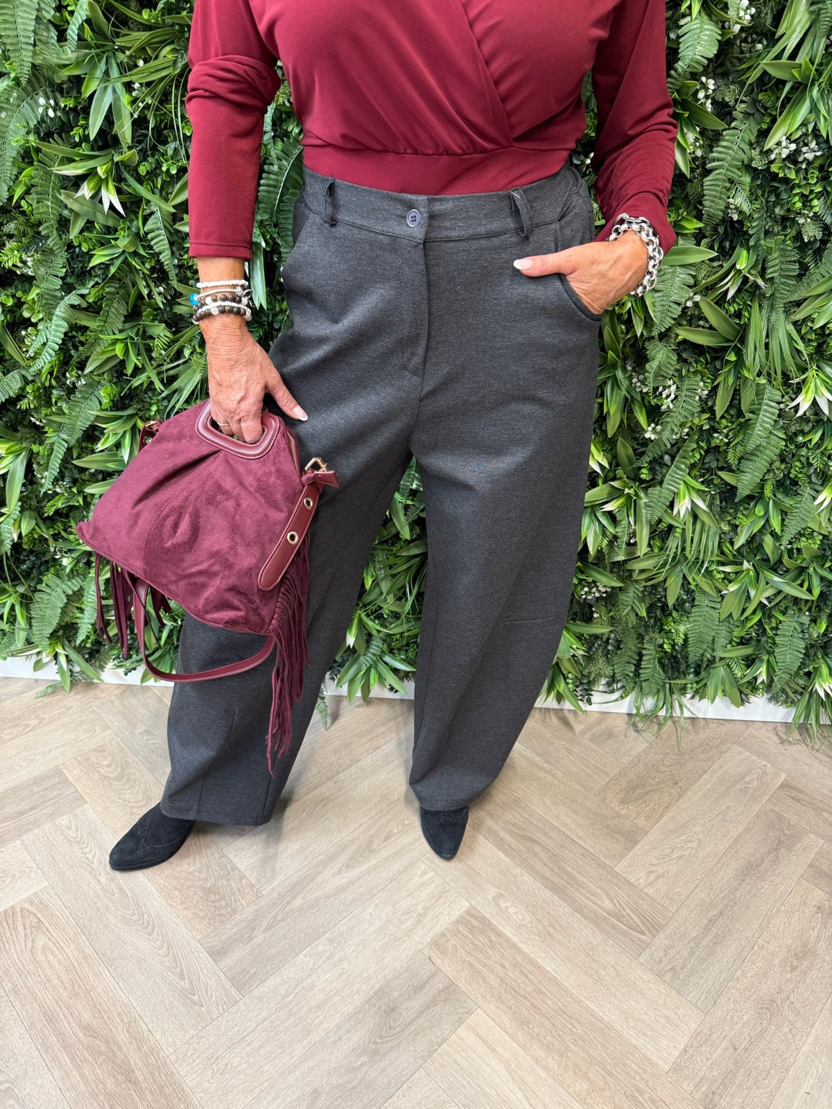Barrel pantalon broek antraciet