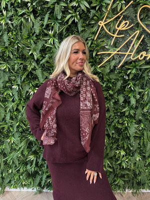 Sjaal paisley bordeaux