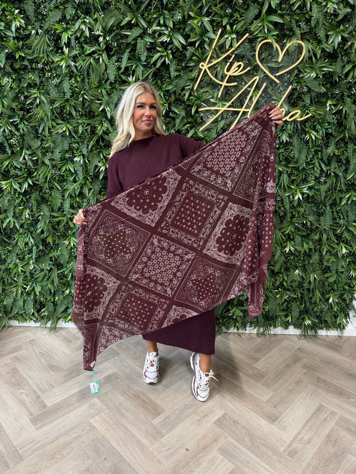 Sjaal paisley bordeaux