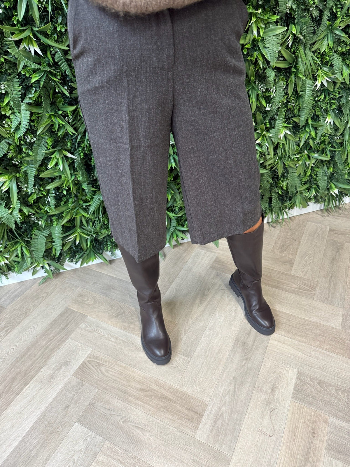 Pantalon bermuda donkerbruin