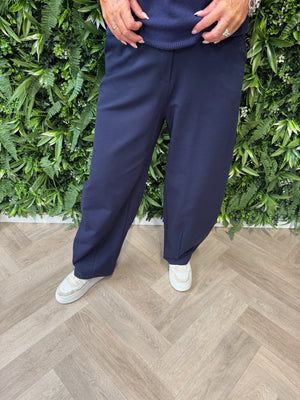 Barrel pantalon broek marineblauw