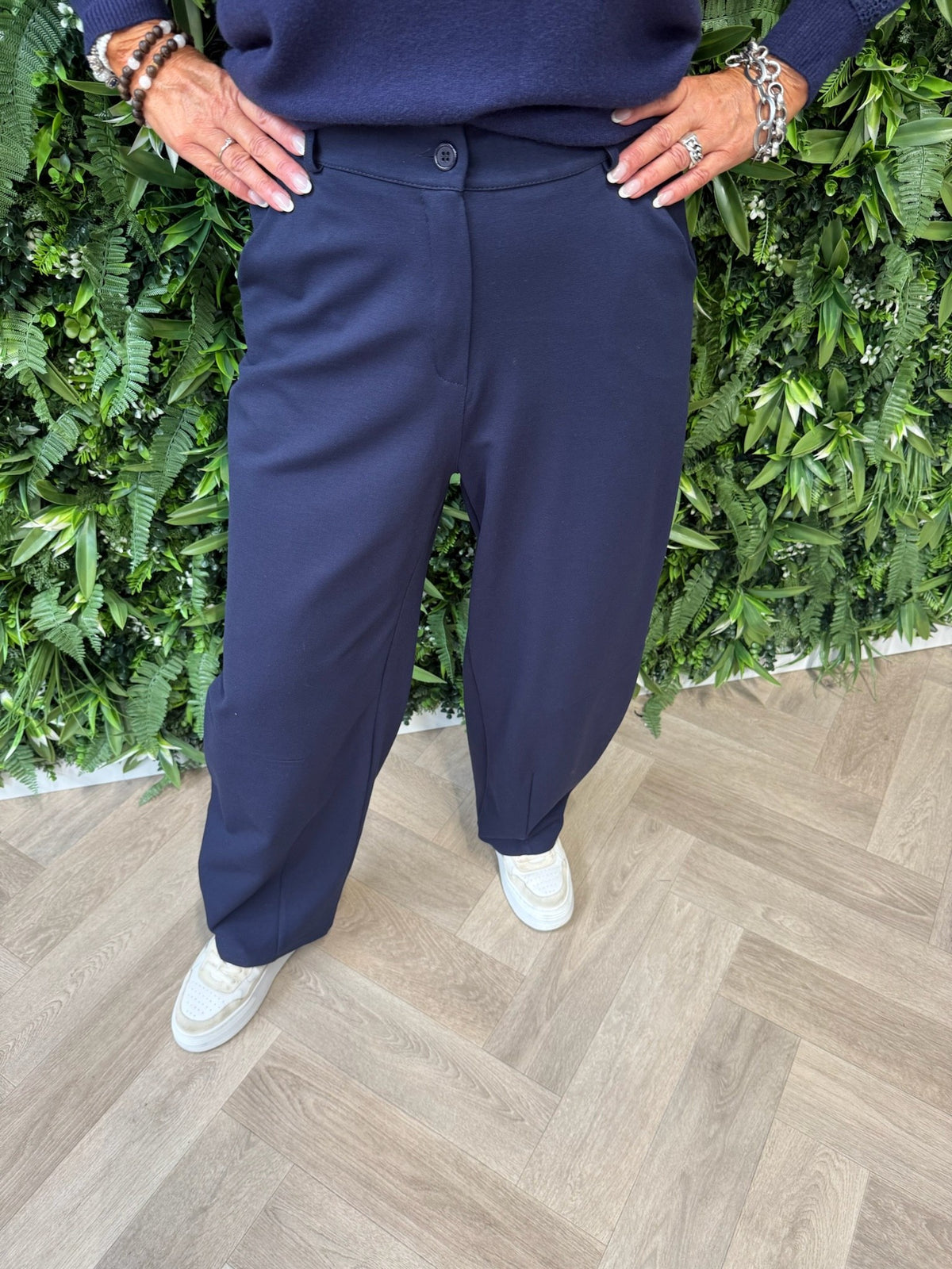 Barrel pantalon broek marineblauw