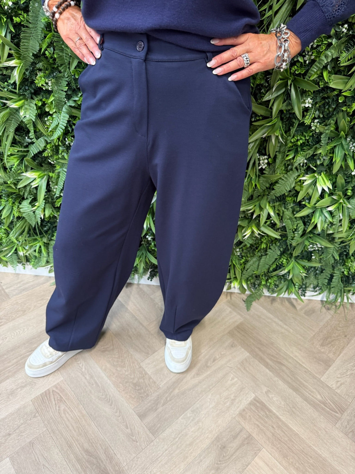 Barrel pantalon broek marineblauw