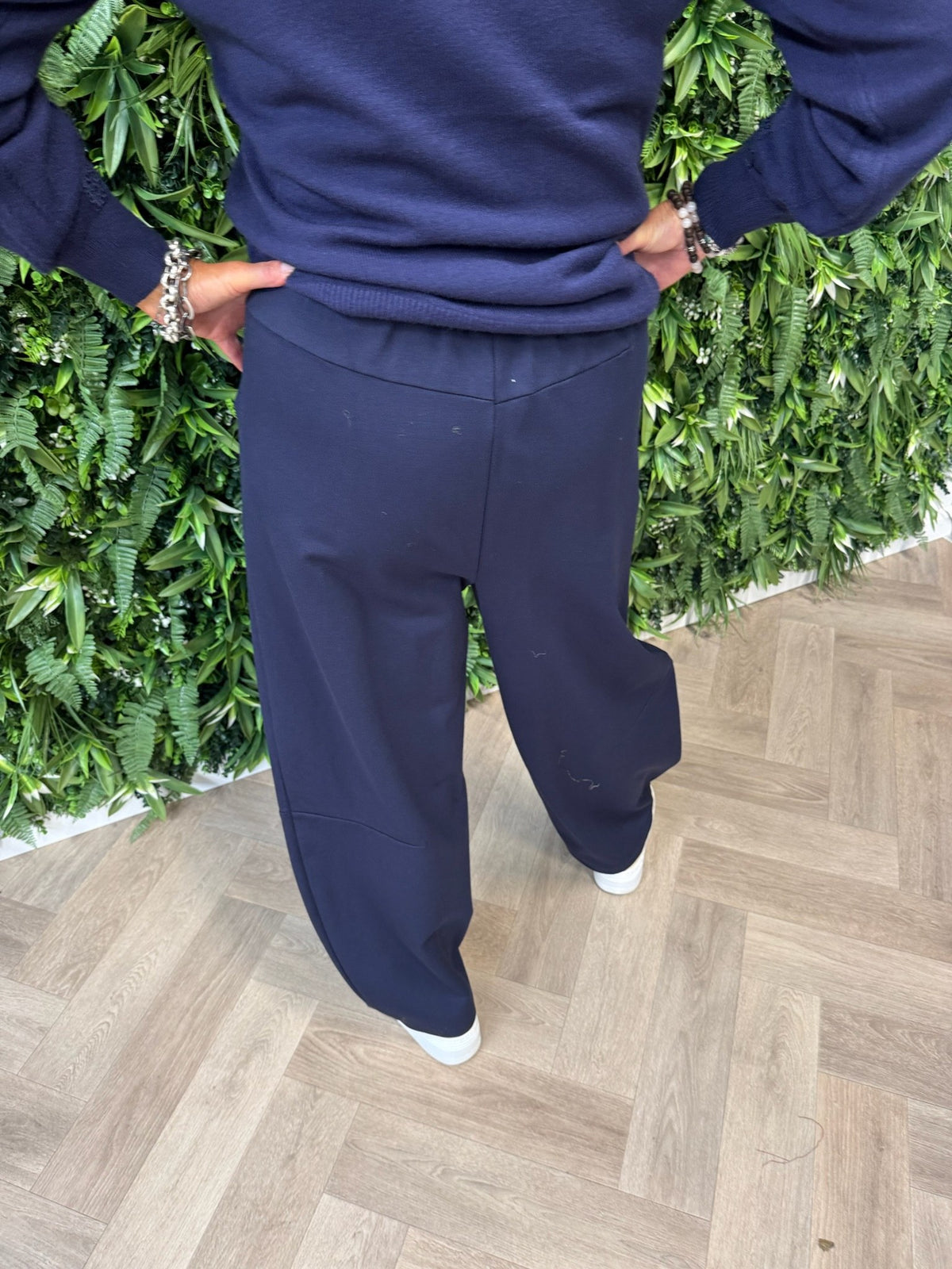 Barrel pantalon broek marineblauw