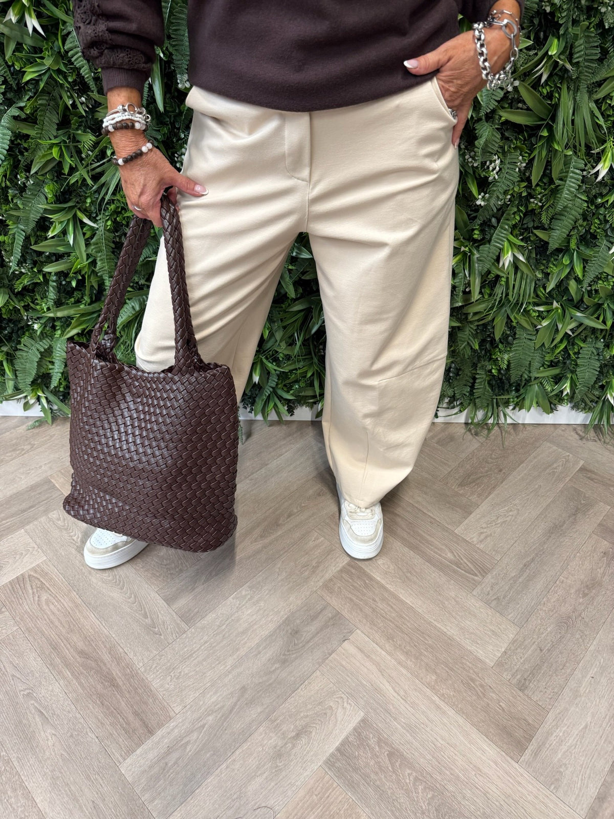 Barrel pantalon broek beige