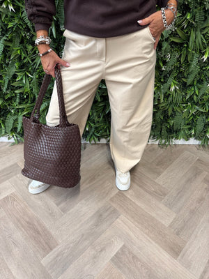 Barrel pantalon broek beige