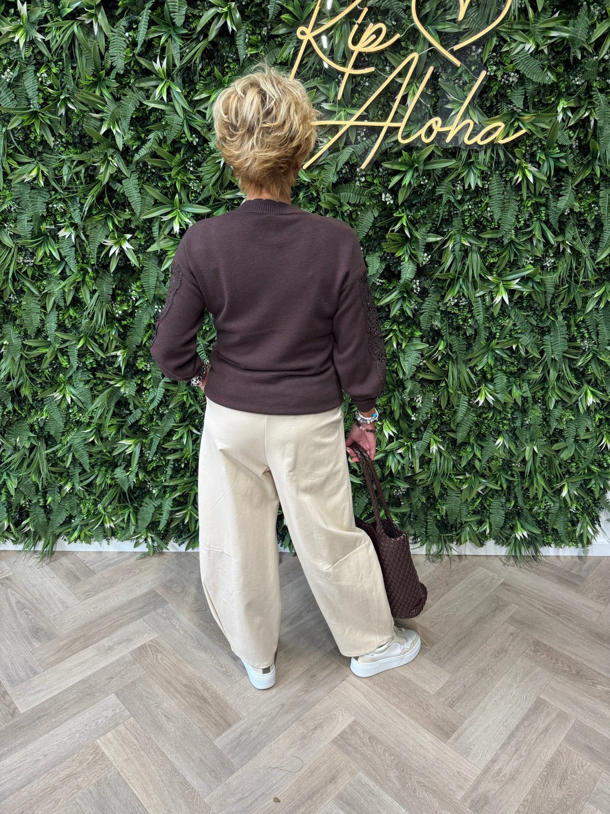 Barrel pantalon broek beige