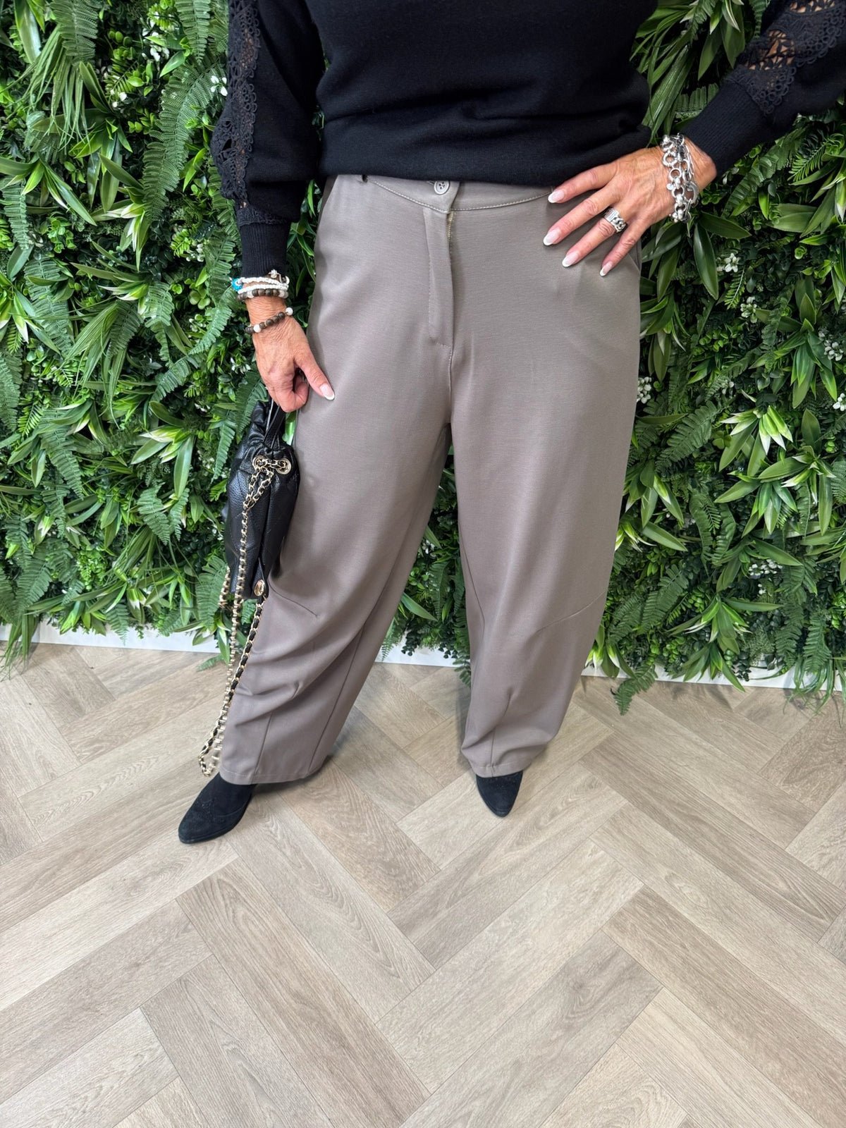 Barrel pantalon broek taupe
