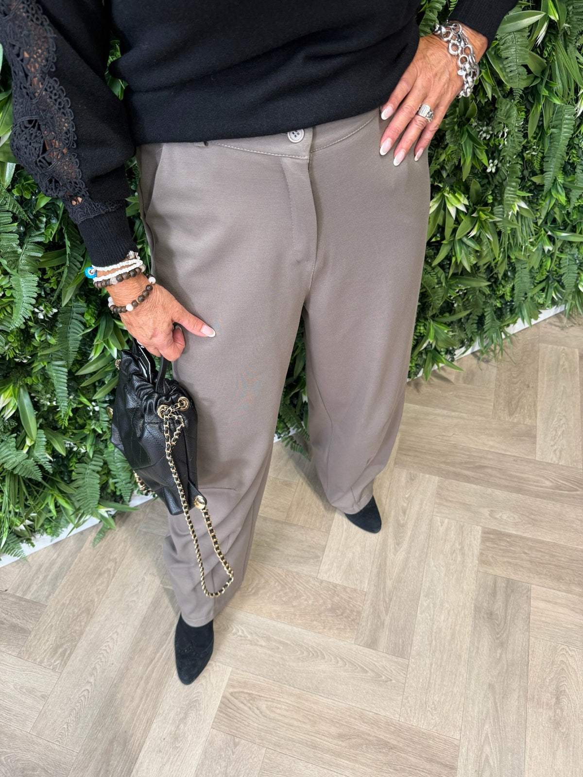 Barrel pantalon broek taupe