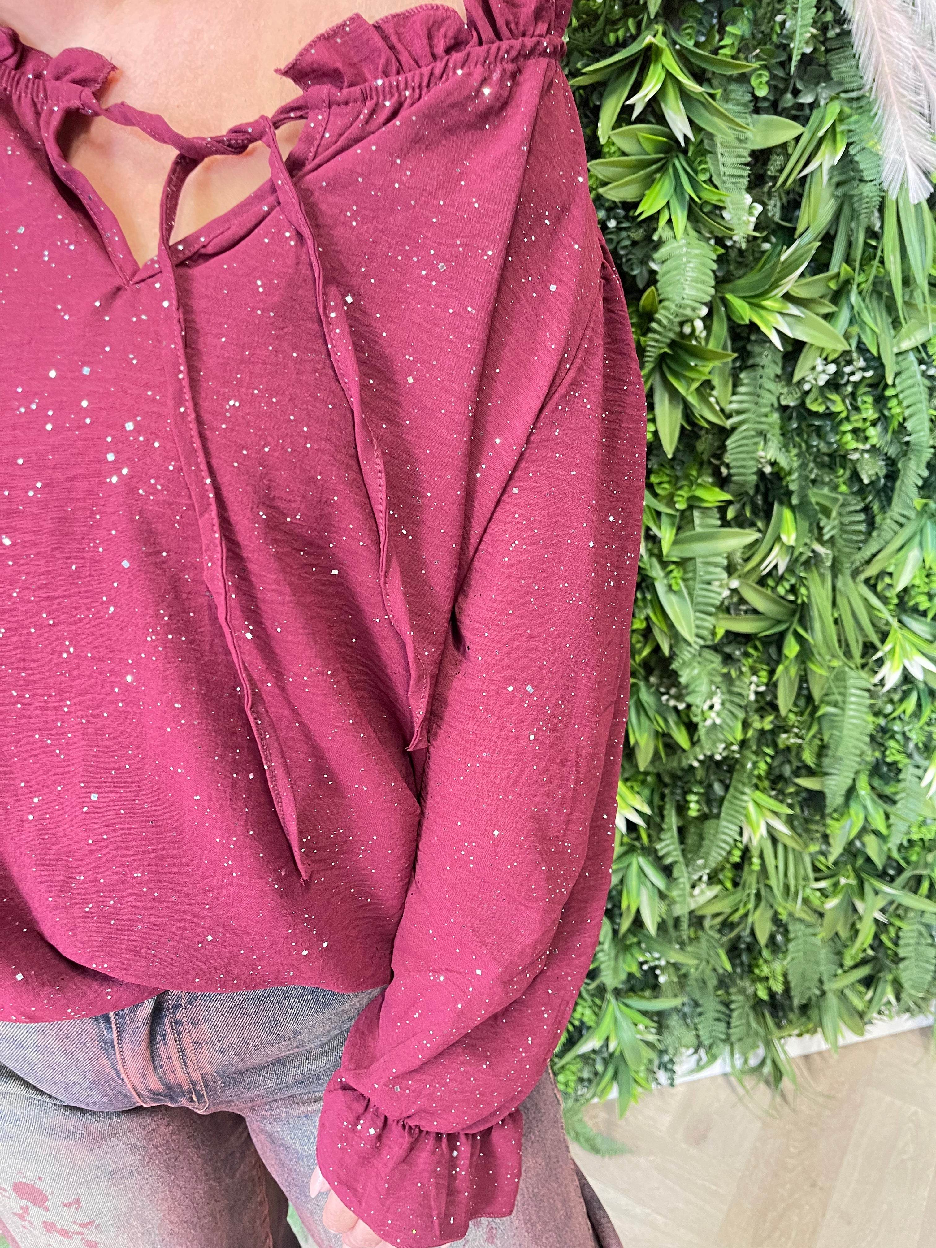 Top glitter flakes bordeaux