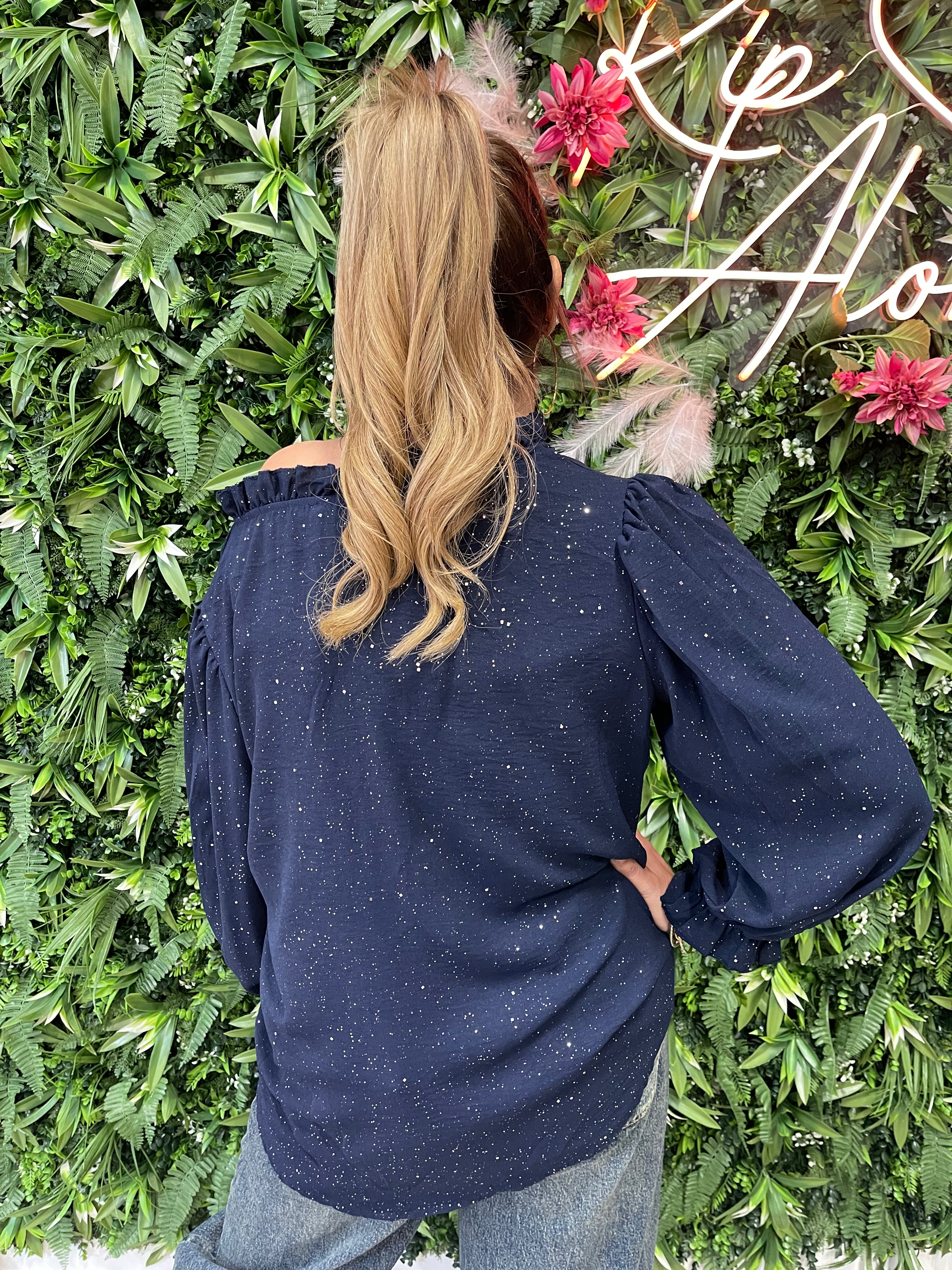 Top glitter flakes marineblauw