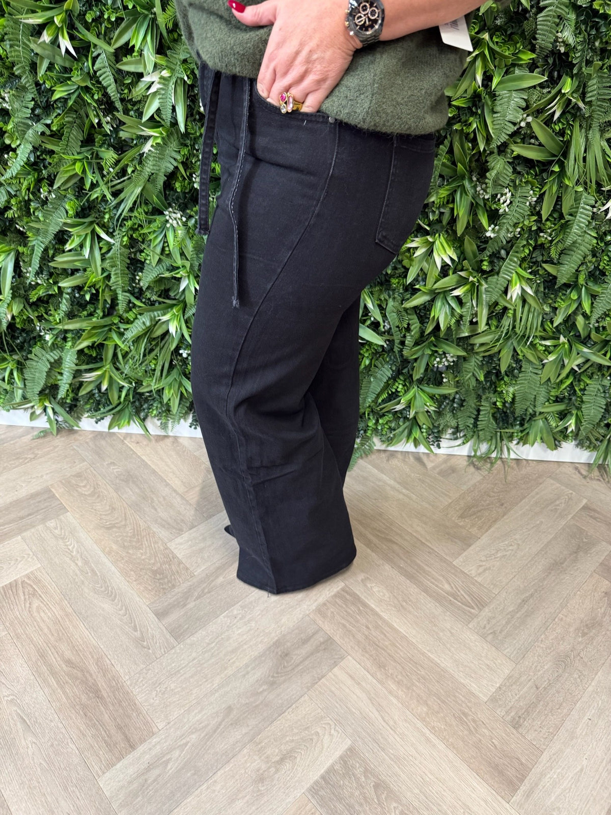 Redberry jeans met glitterkoord zwart
