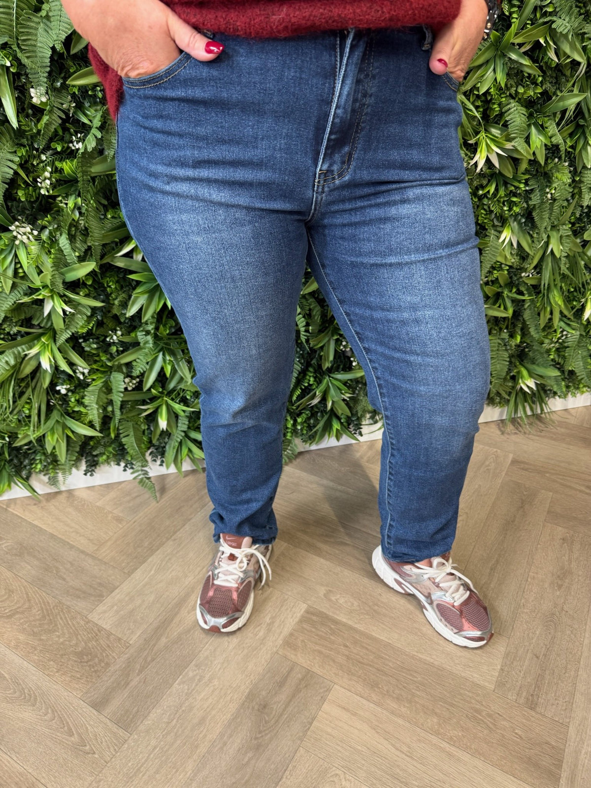 Redberry straight leg jeans middenblauw