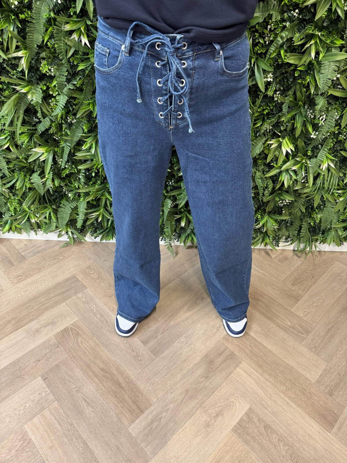 Laulia wide leg vetersluiting middenblauw