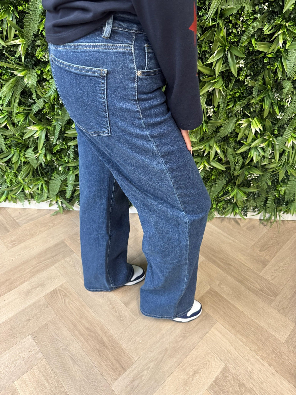 Laulia wide leg vetersluiting middenblauw