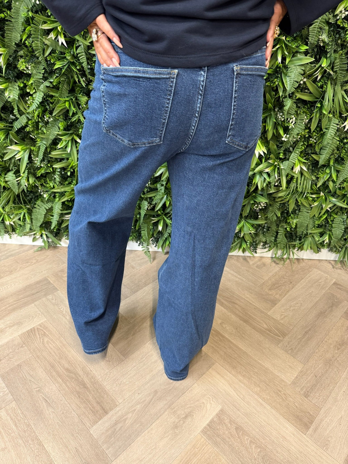 Laulia wide leg vetersluiting middenblauw