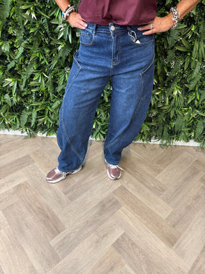 G-smack baggy jeans grote zakken middenblauw