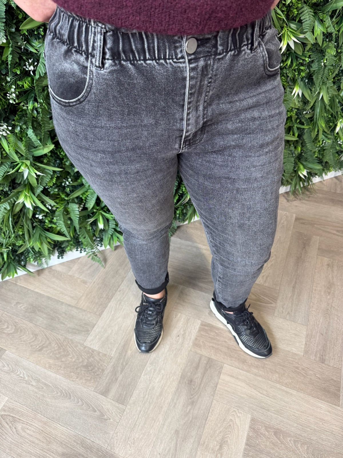 G-smack mom fit elastieke tailleband zwart