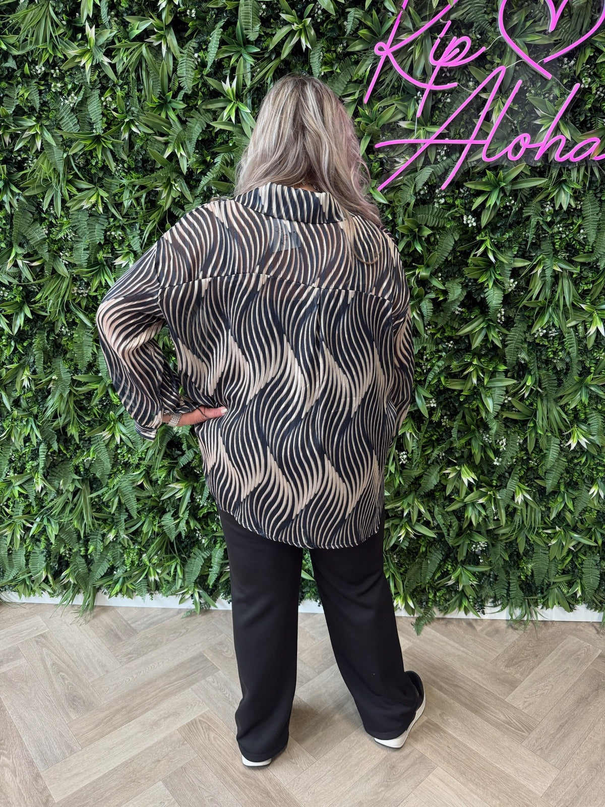 Blouse lines zwart
