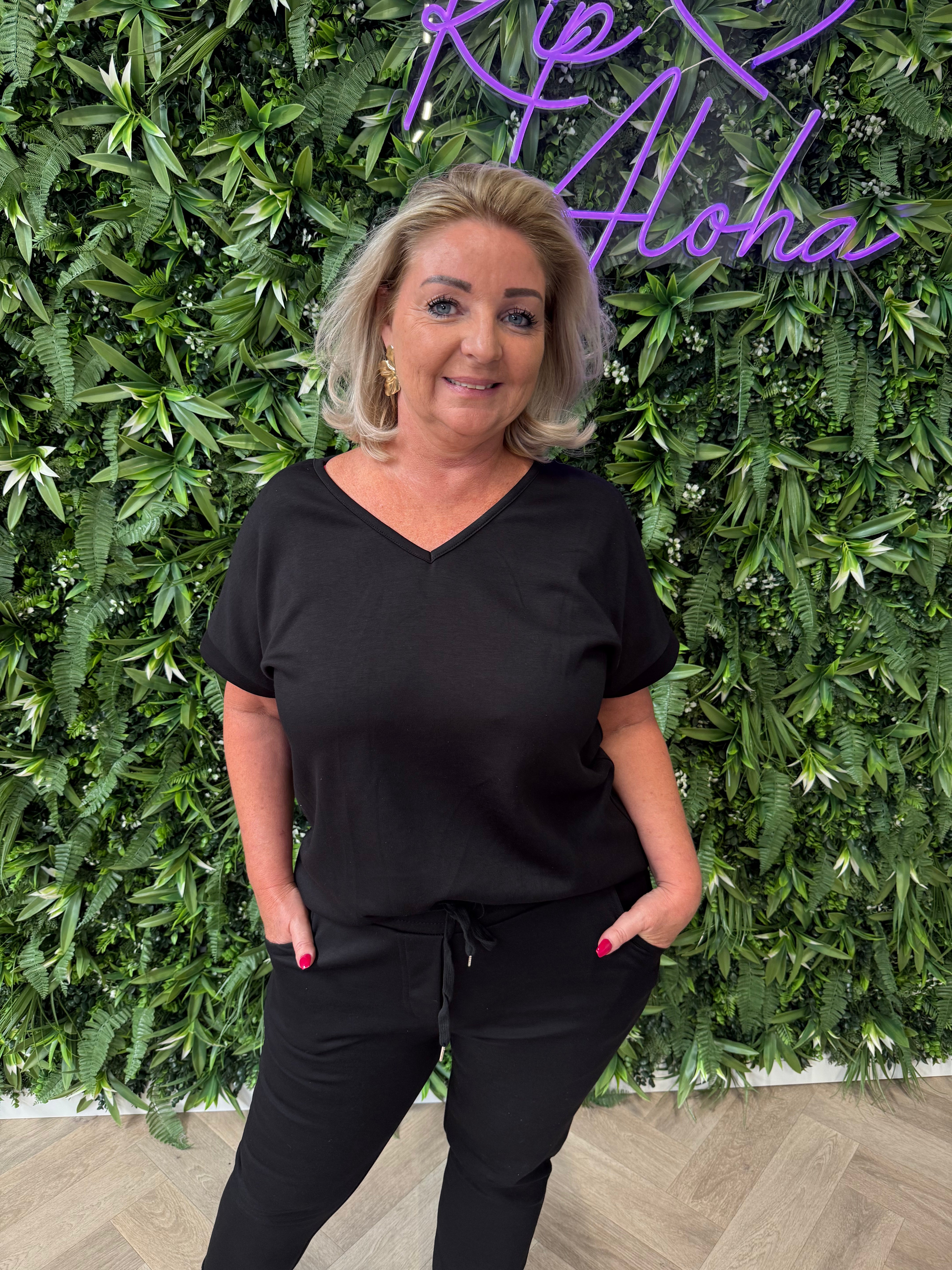 Tweedelig jogger set uni zwart