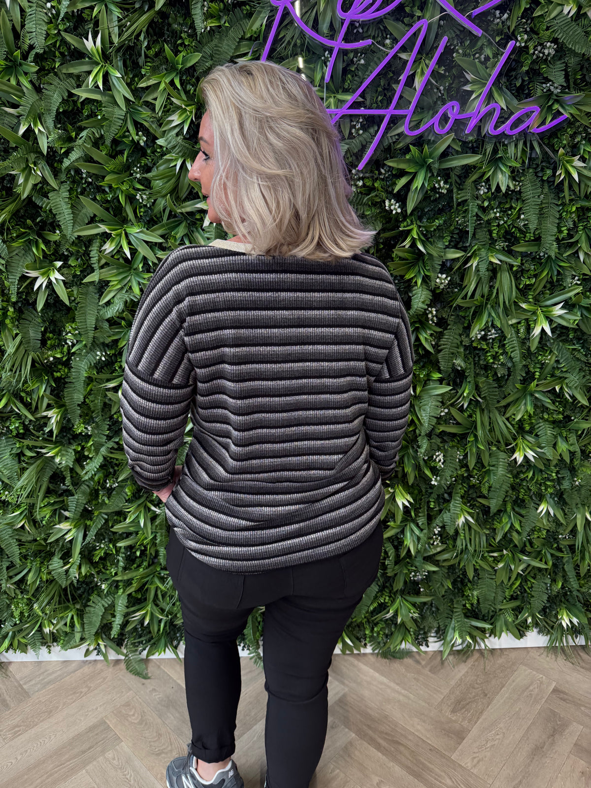 Shirt strepen lady zwart