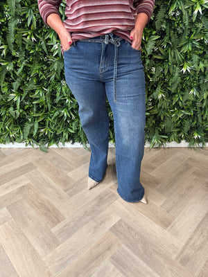 Redberry jeans met glitterkoord blauw
