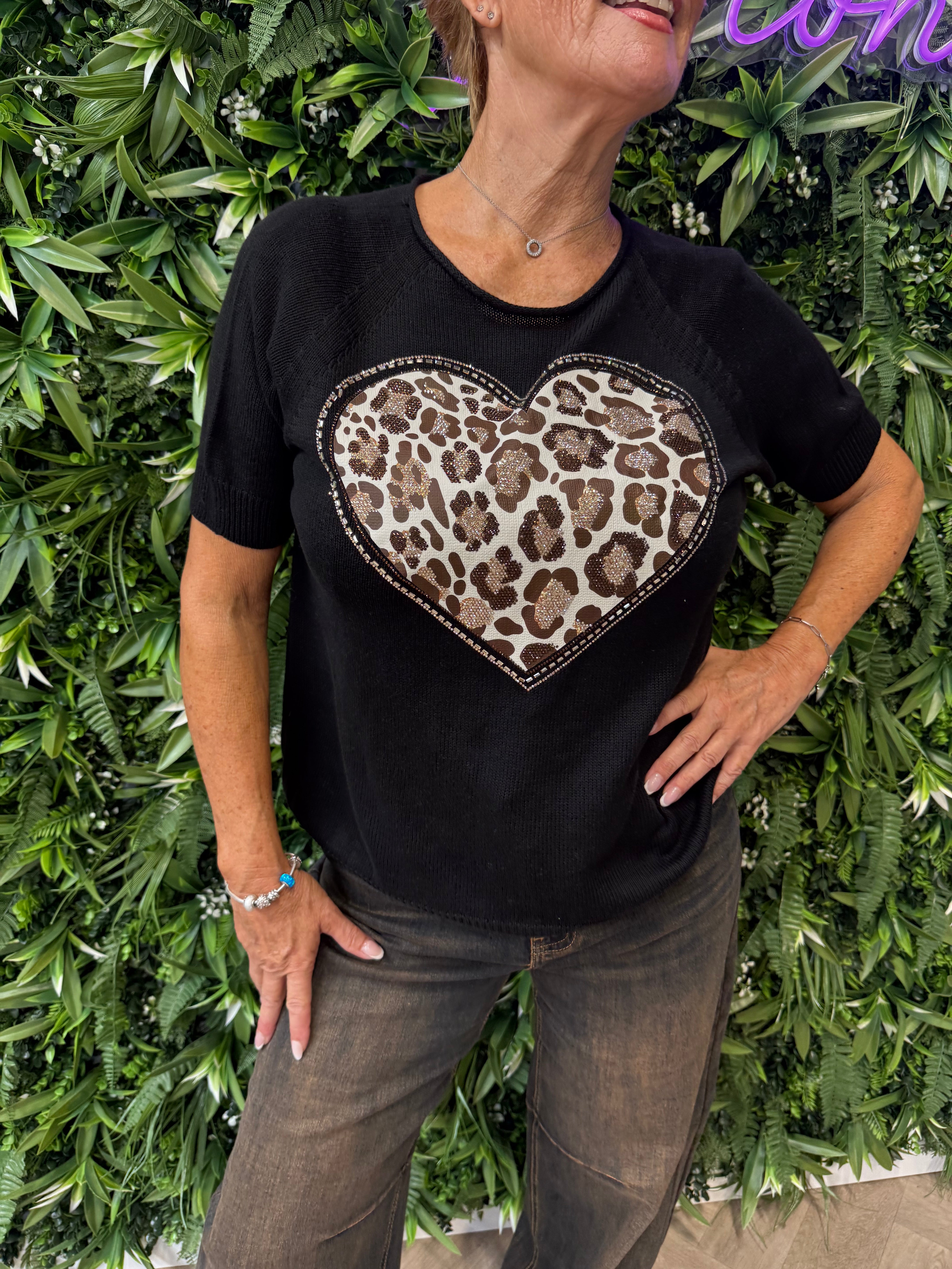 Top panterprint hart zwart