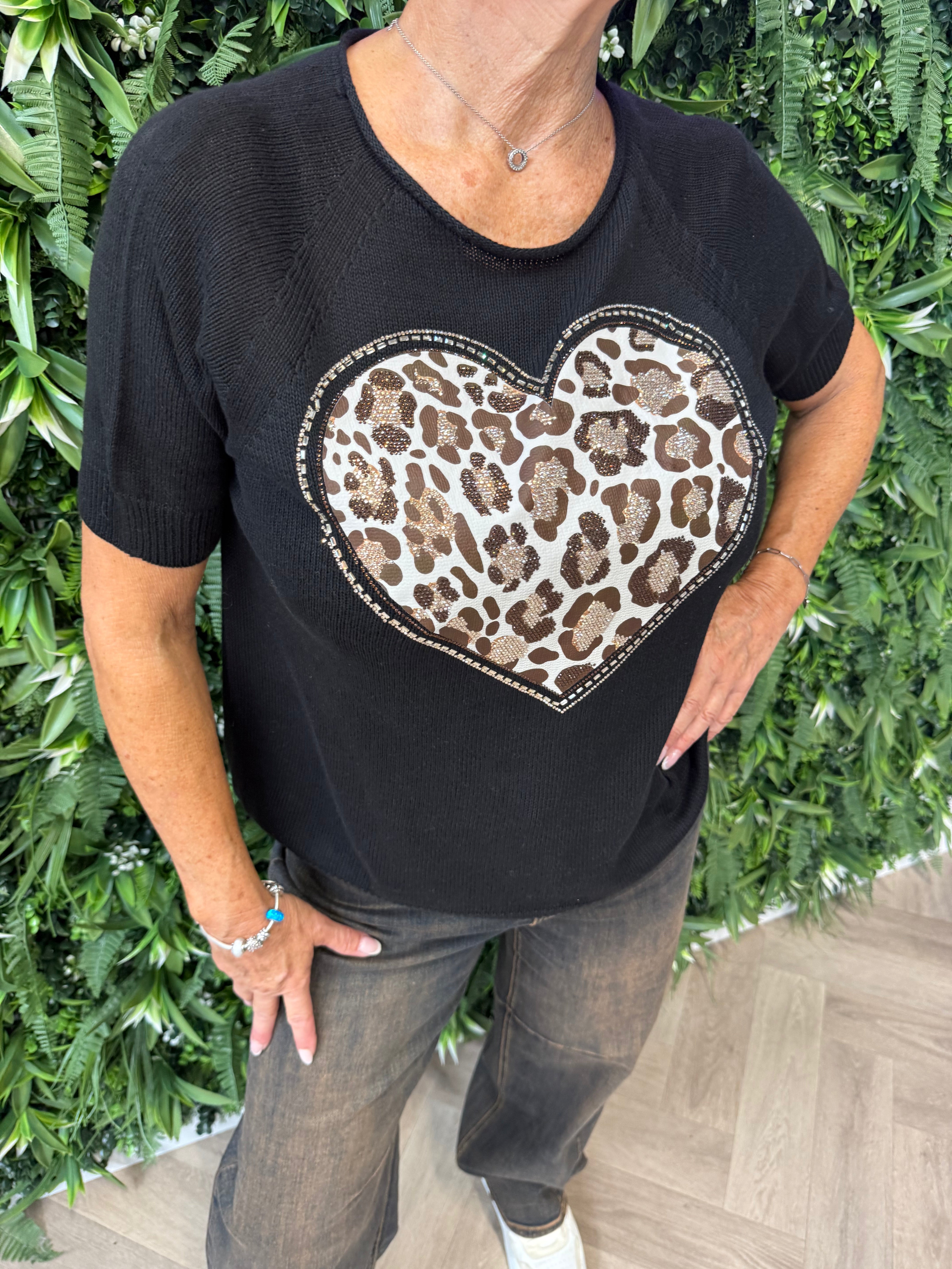 Top panterprint hart zwart