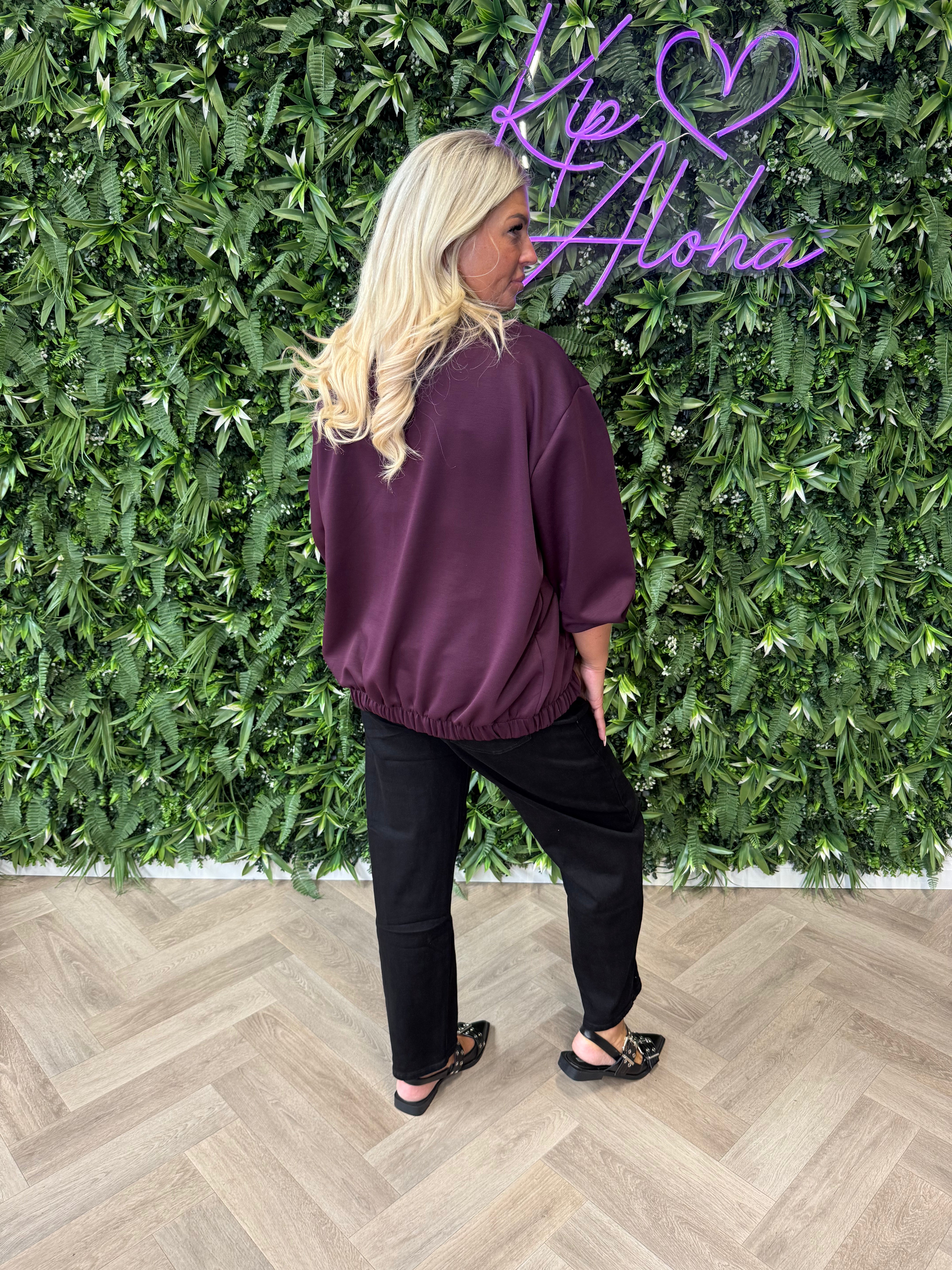 Baseball jasje uni aubergine