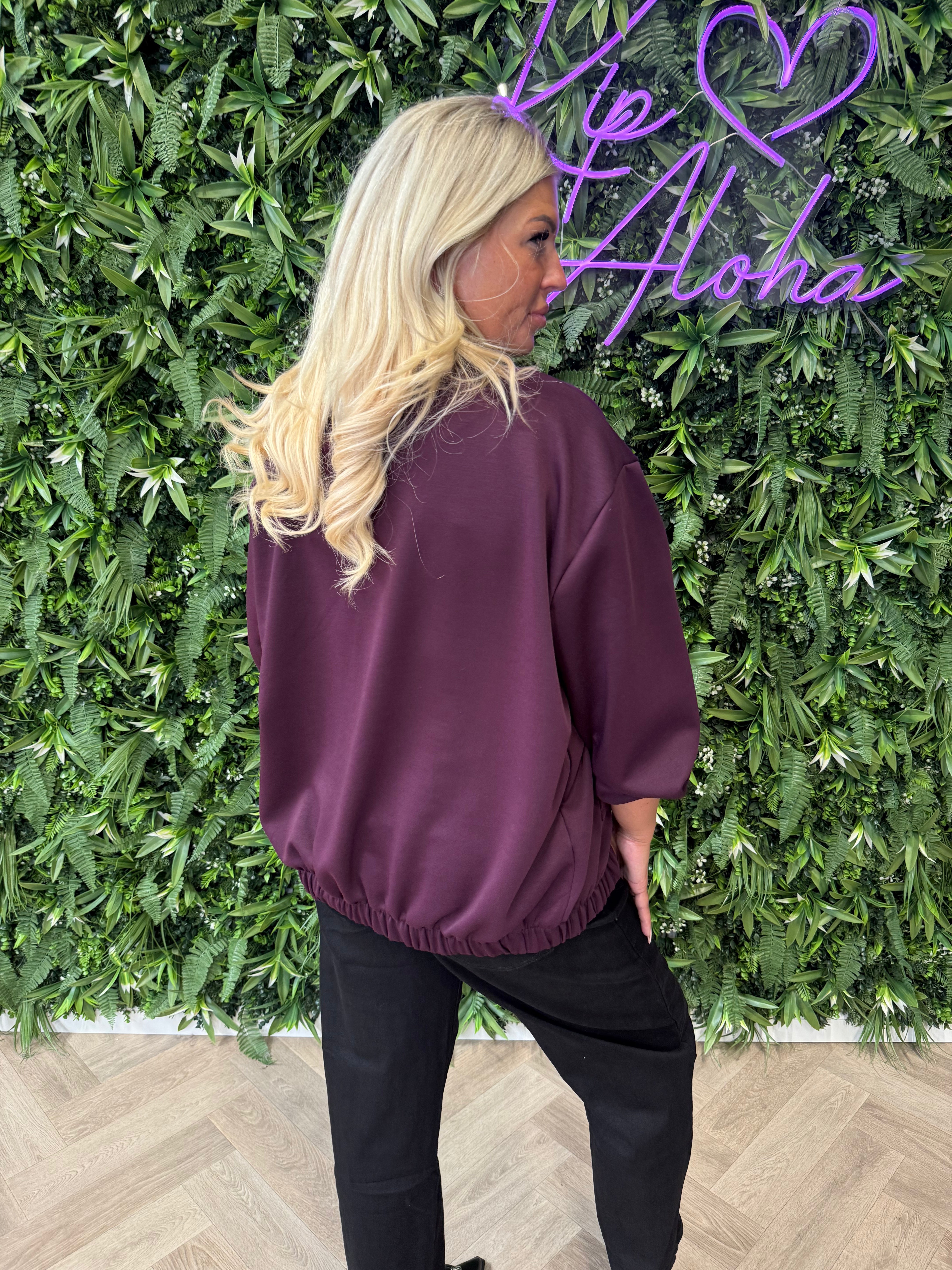 Baseball jasje uni aubergine