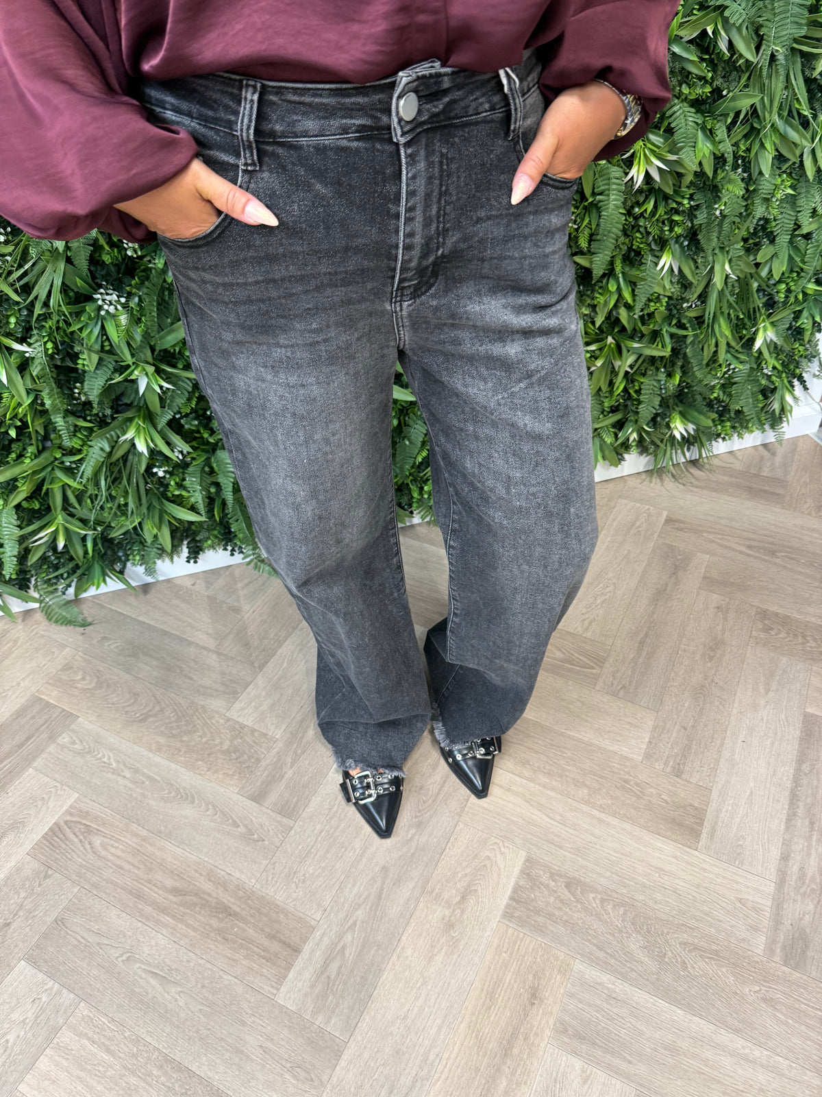 G-smack wide leg jeans grijs