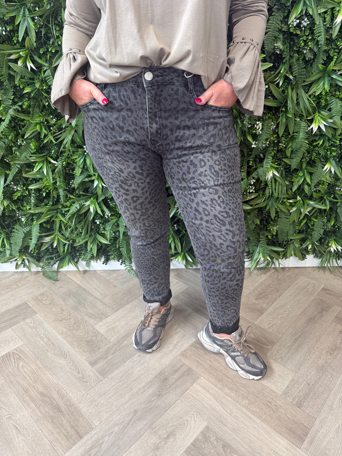 G-smack jeans panterprint grijs