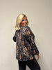 Blouse met strik swirl zwart