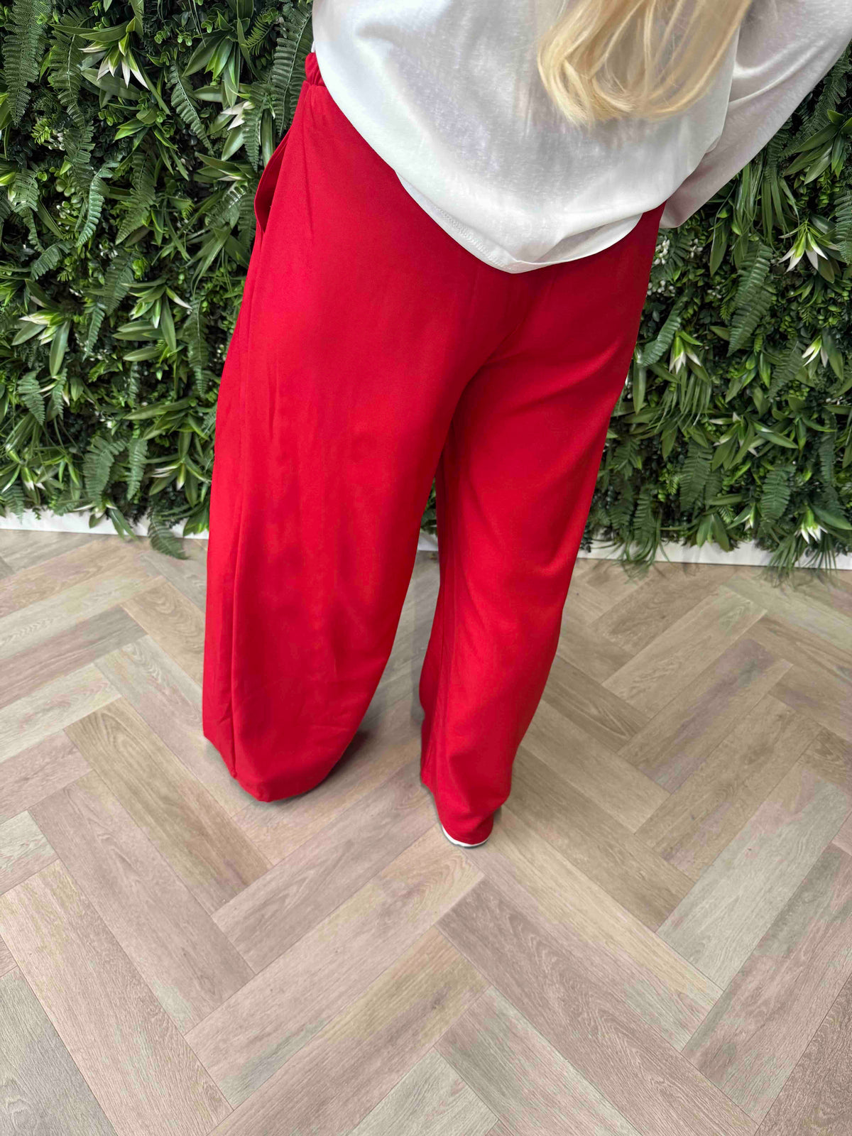 Pantalon met plooi rood