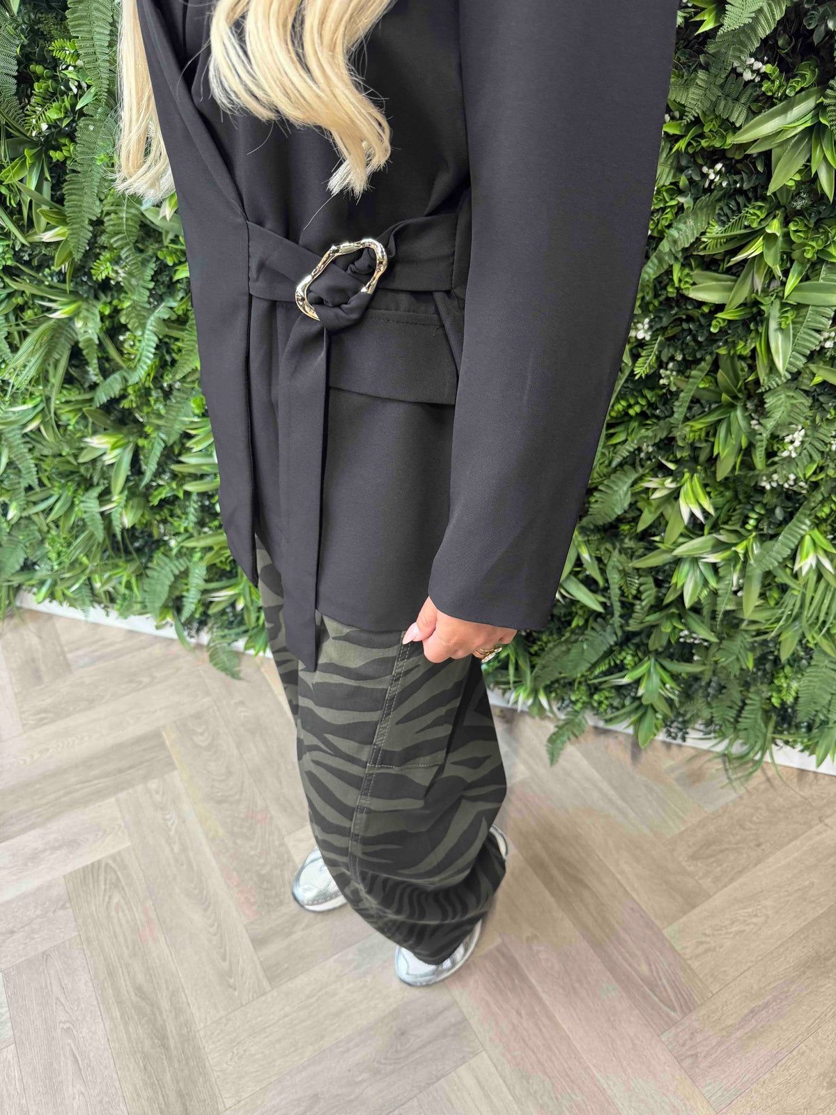 Blazer met gesp zwart
