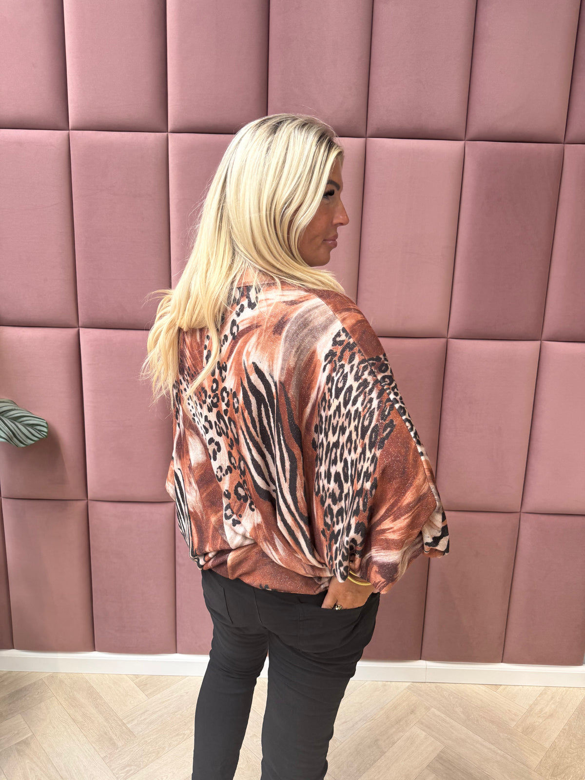 Shirt 3/4e mouwen swirl en panter brique