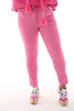 Stretchbroek uni roze