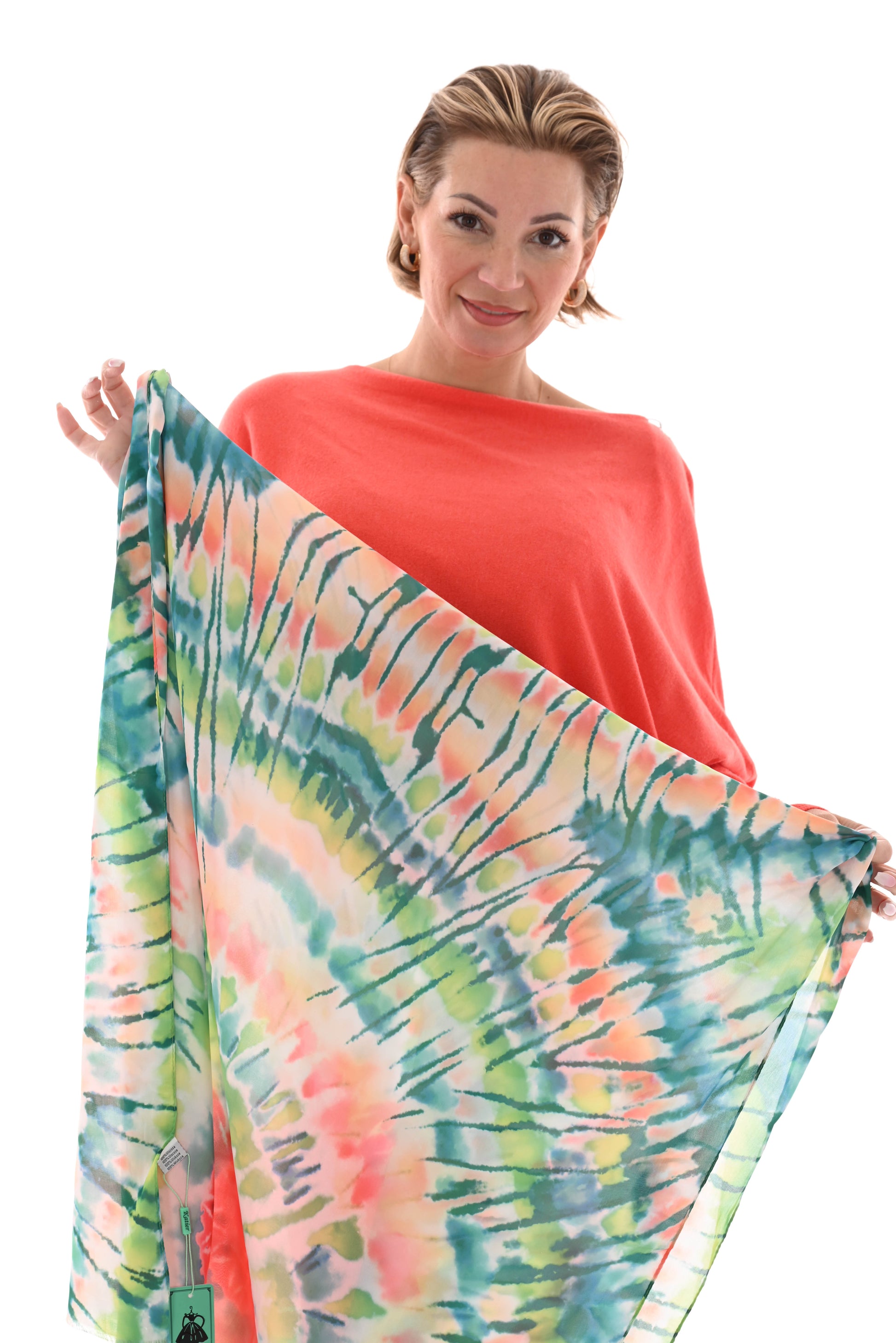 Sjaal tie dye groen 33