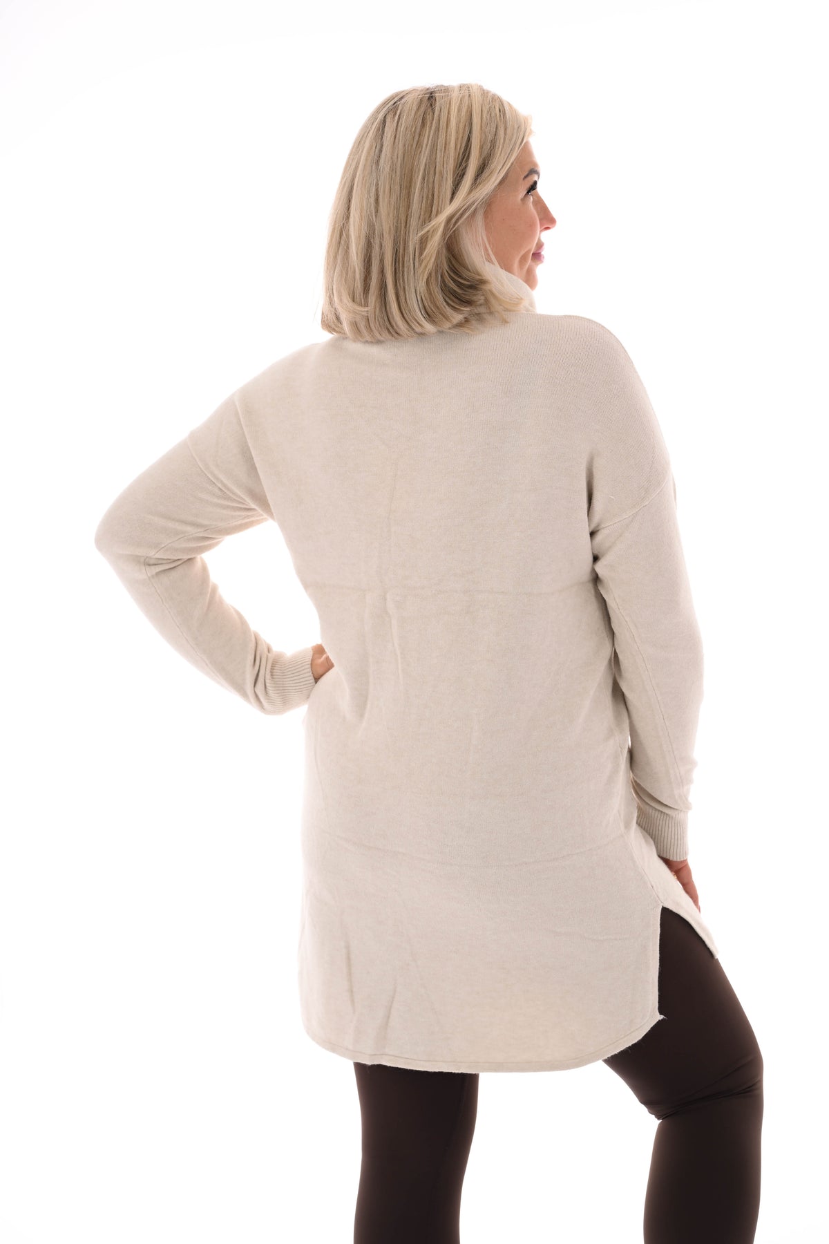 Tuniek met sjaal beige