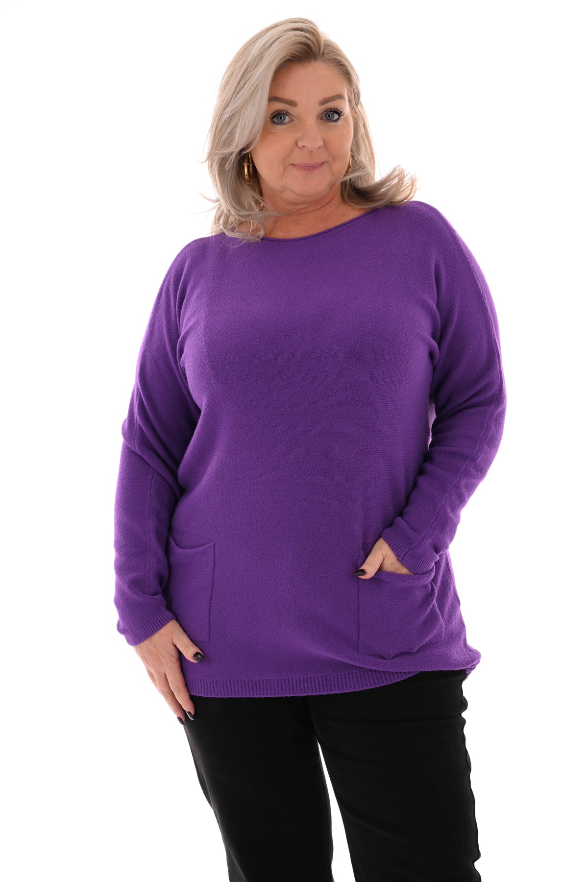 Trui met strikjes rug paars