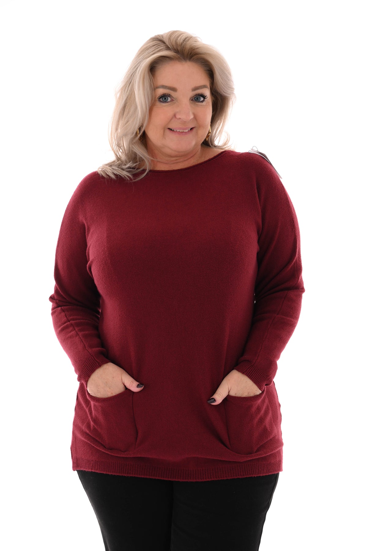 Trui met strikjes rug bordeaux